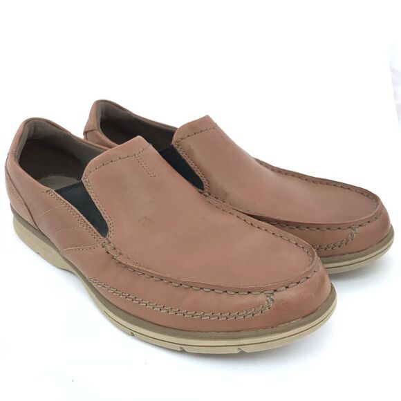 Clarks Rattlin Port Brown Loafers Slip On Moc Toe Comfort Shoes‎ Mens Size 8.5M main image 5